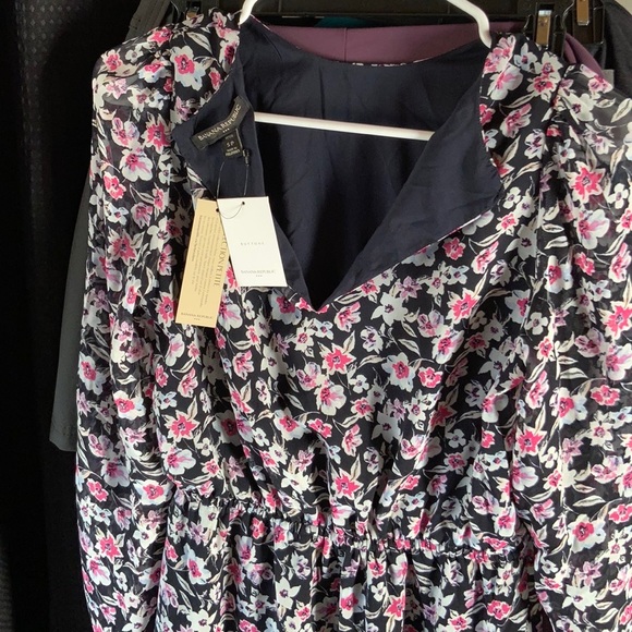 🔆NWT BANANA REPUBLIC LS FLOUNCE FNF WARM CONBO DRESS SZ S - Picture 14 of 16